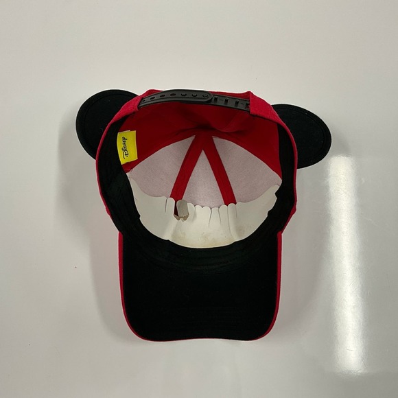 Red Minnie "Embroidery" Mouse Disney Cap/Hat  Signature Ears & Bow hook & loop - Picture 3 of 6